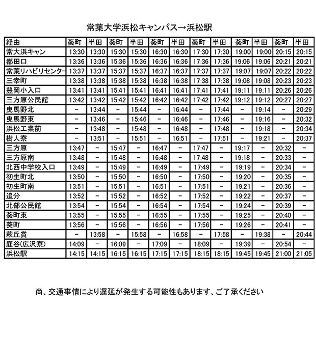 バス運行表